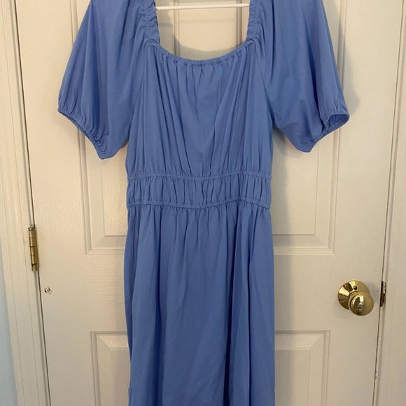 Blue J Crew Factory Knit Squareneck Mini Dress - Picture 6 of 11